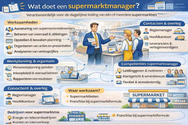 Alles over het beroep supermarktmanager Wat doet een supermarktmanager